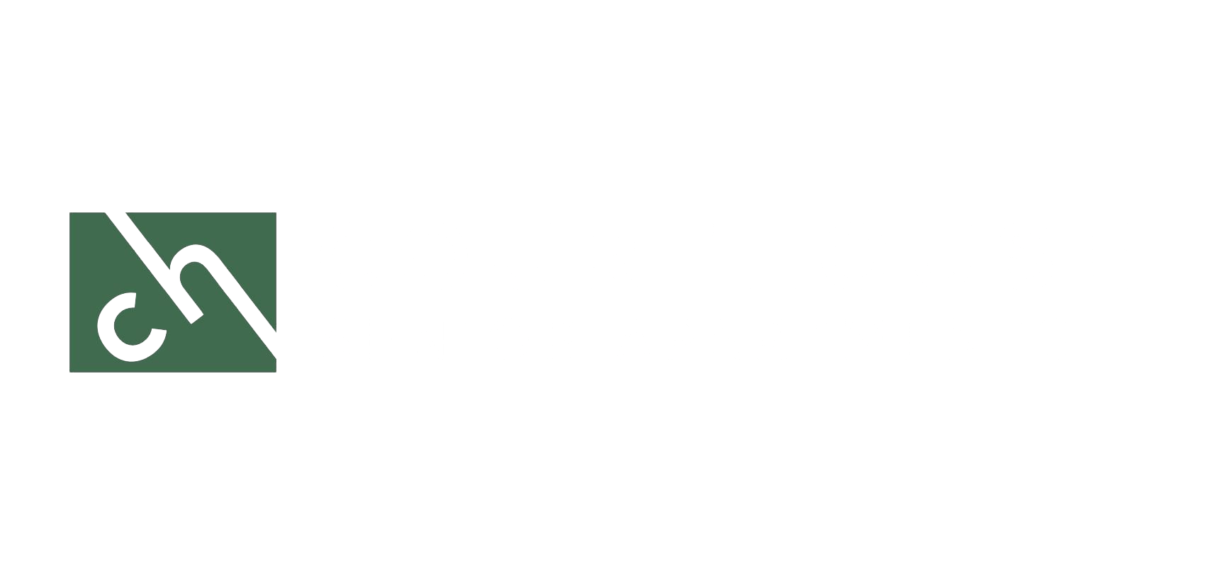 a green and white logo on a white background